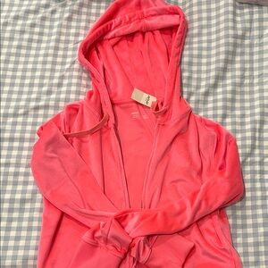 Aerie coral pink zip up hoodie